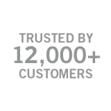 Trusted by 12k plus customers gray logo