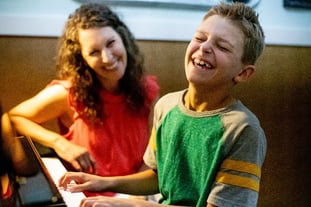 Gage and Emily on Piano Fun-1
