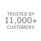 Trusted by 11k plus customers gray logo