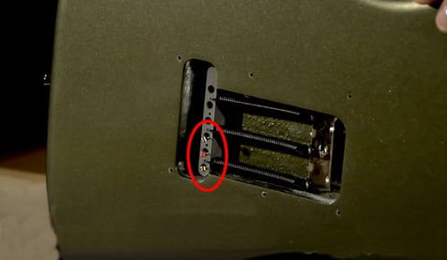 back of the electric guitar