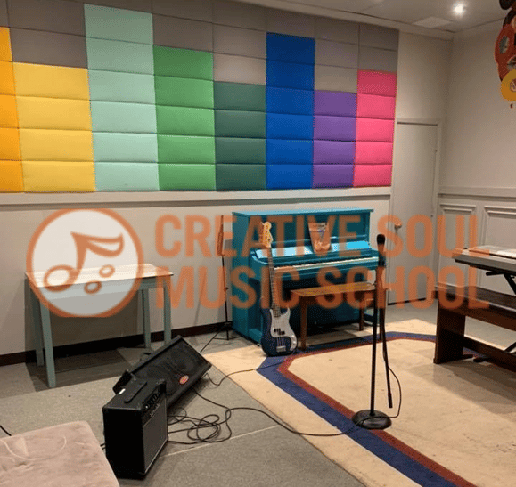 colorful and fun environment with logo